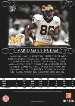 2008 Press Pass Legends #27 Mario Manningham Back