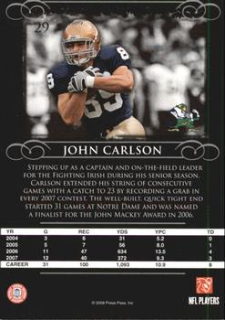 2008 Press Pass Legends #29 John Carlson Back