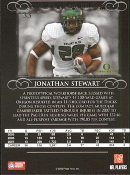 2008 Press Pass Legends #33 Jonathan Stewart Back
