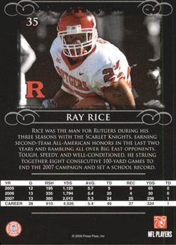 2008 Press Pass Legends #35 Ray Rice Back