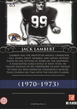 2008 Press Pass Legends #65 Jack Lambert Back