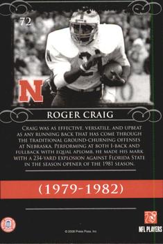 2008 Press Pass Legends #72 Roger Craig Back
