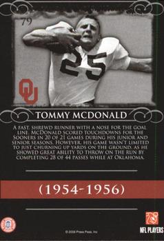 2008 Press Pass Legends #79 Tommy McDonald Back