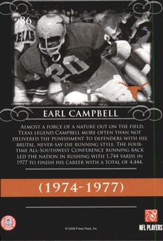 2008 Press Pass Legends #86 Earl Campbell Back