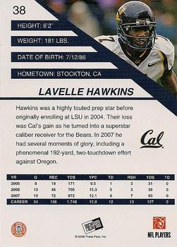 2008 Press Pass SE #38 Lavelle Hawkins Back