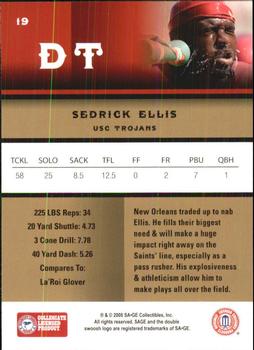 2008 SAGE #19 Sedrick Ellis Back