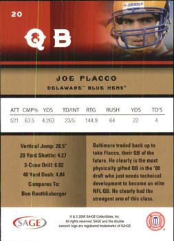 2008 SAGE #20 Joe Flacco Back
