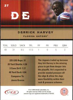 2008 SAGE #27 Derrick Harvey Back