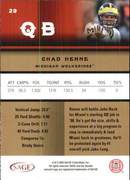 2008 SAGE #29 Chad Henne Back