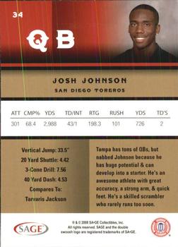 2008 SAGE #34 Josh Johnson Back