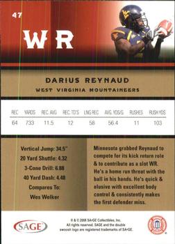 2008 SAGE #47 Darius Reynaud Back