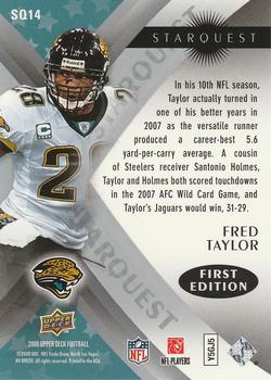 2008 Upper Deck First Edition - StarQuest #SQ14 Fred Taylor Back