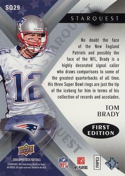 2008 Upper Deck First Edition - StarQuest #SQ29 Tom Brady Back