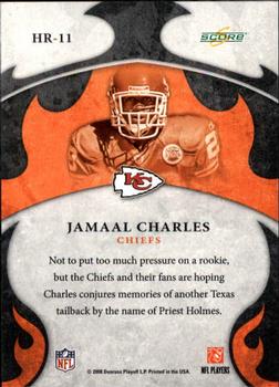 2008 Score - Hot Rookies #HR-11 Jamaal Charles Back