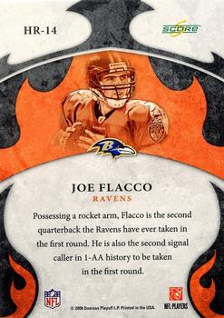 2008 Score - Hot Rookies #HR-14 Joe Flacco Back