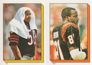 1986 Topps Stickers #12 / 162 Mike Singletary / Eddie Brown Front