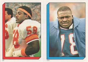 1986 Topps Stickers #21 / 171 Jeff Davis / Bruce Smith Front