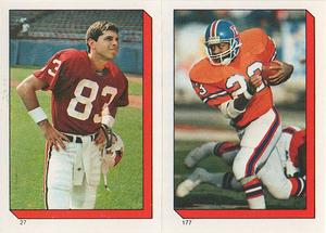 1986 Topps Stickers #27 / 177 Pat Tilley / Sammy Winder Front