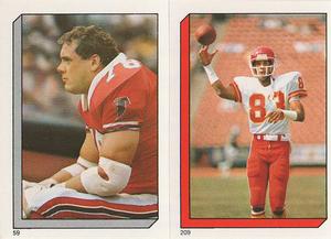 1986 Topps Stickers #59 / 209 Mike Kenn / Stephone Paige Front