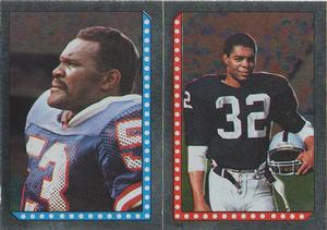 1986 Topps Stickers #132 / 144 Harry Carson / Marcus Allen Front