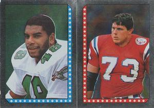 1986 Topps Stickers #136 / 148 Wes Hopkins / John Hannah Front