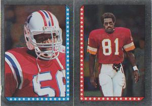 1986 Topps Stickers #142 / 154 Andre Tippett / Art Monk Front
