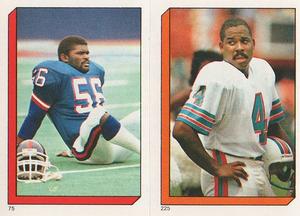 1986 Topps Stickers #75 / 225 Lawrence Taylor / Reggie Roby Front