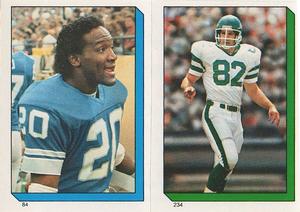 1986 Topps Stickers #84 / 234 Billy Sims / Mickey Shuler Front