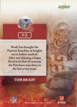 2008 Score - The Franchise #F-2 Tom Brady Back