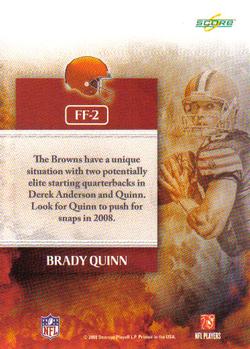 2008 Score - Future Franchise #FF-2 Brady Quinn Back