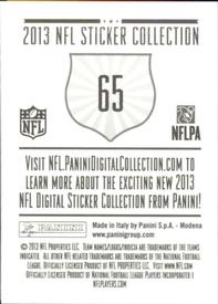 2013 Panini Stickers #65 Torrey Smith Back