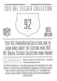 2013 Panini Stickers #92 Josh Gordon Back