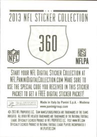 2013 Panini Stickers #360 Cam Newton Back