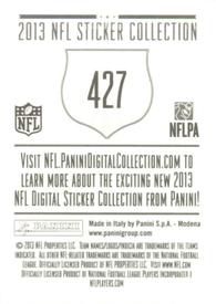 2013 Panini Stickers #427 Colin Kaepernick Back