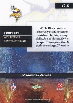 2008 Score - Young Stars #YS-23 Sidney Rice Back