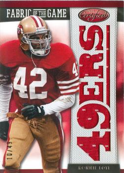 2013 Panini Certified - Fabric of the Game Team Die Cut #19 Ronnie Lott Front