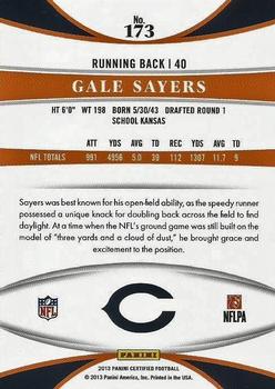 2013 Panini Certified - Mirror Blue #173 Gale Sayers Back