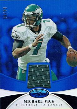 2013 Panini Certified - Mirror Blue Materials #70 Michael Vick Front