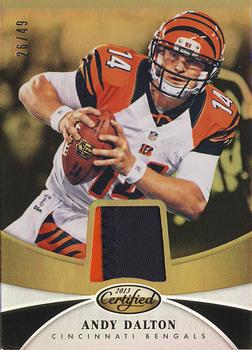 2013 Panini Certified - Mirror Gold Materials #4 Andy Dalton Front