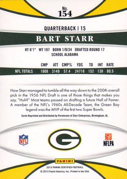 2013 Panini Certified - Mirror Red #154 Bart Starr Back