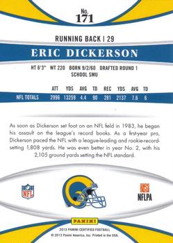 2013 Panini Certified - Mirror Red #171 Eric Dickerson Back