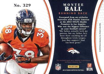 2013 Panini Certified - Mirror Red Materials #329 Montee Ball Back