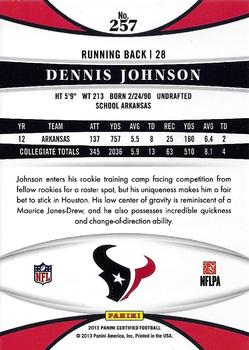 2013 Panini Certified - Platinum Blue #257 Dennis Johnson Back