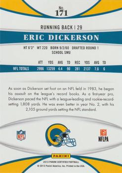 2013 Panini Certified - Platinum Red #171 Eric Dickerson Back