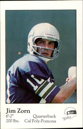 1980 Seattle Seahawks Police #11 Jim Zorn Front