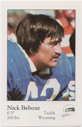 1980 Seattle Seahawks Police #12 Nick Bebout Front