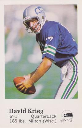 1982 Seattle Seahawks Police #14 Dave Krieg Front