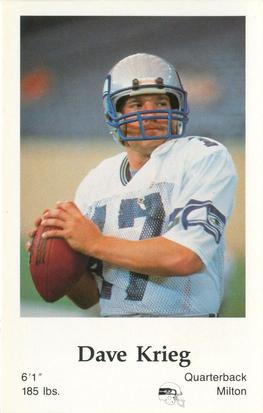 1985 Seattle Seahawks Police #NNO Dave Krieg Front