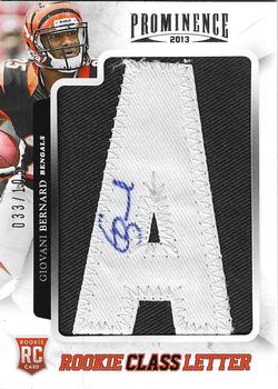 2013 Panini Prominence - Rookie Letter Autographs #137 A Giovani Bernard Front