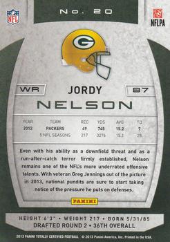 2013 Panini Totally Certified #20 Jordy Nelson Back